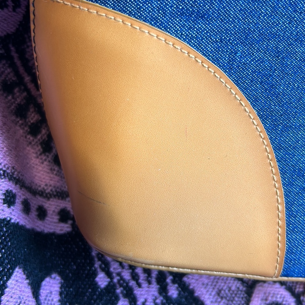 Vintage “PRADA”Denim and Tan Women's Bag - Picture 12 of 16